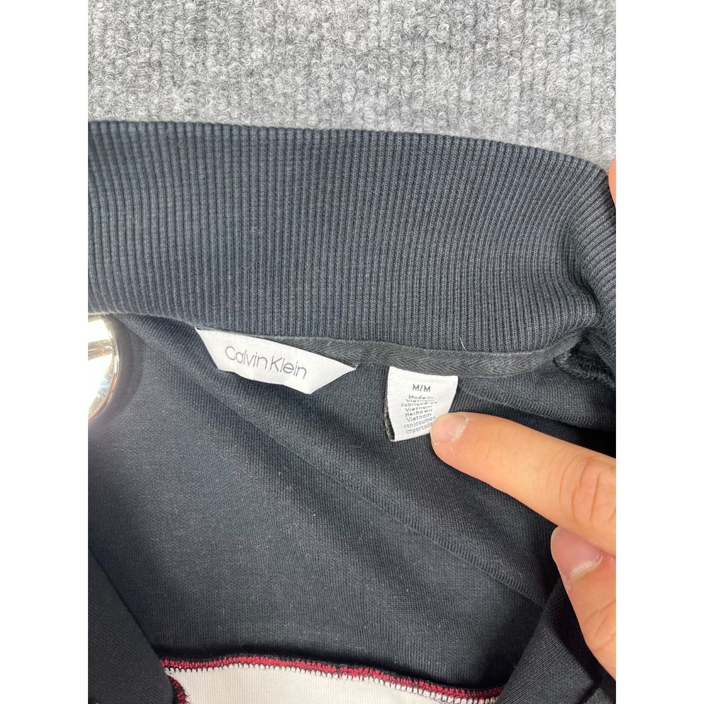 Calvin Klein Sweatshirt Mens Medium Multicolor Cotton Colorblock Quarter Zip - Picture 9 of 13